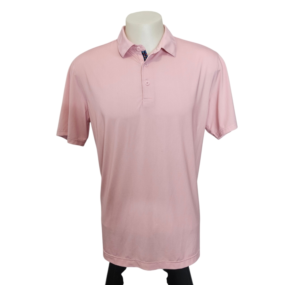 Robert Graham Performance Golf‎ Polo Shirt Men Large Pink